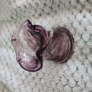 Handblown purple glass decor piece